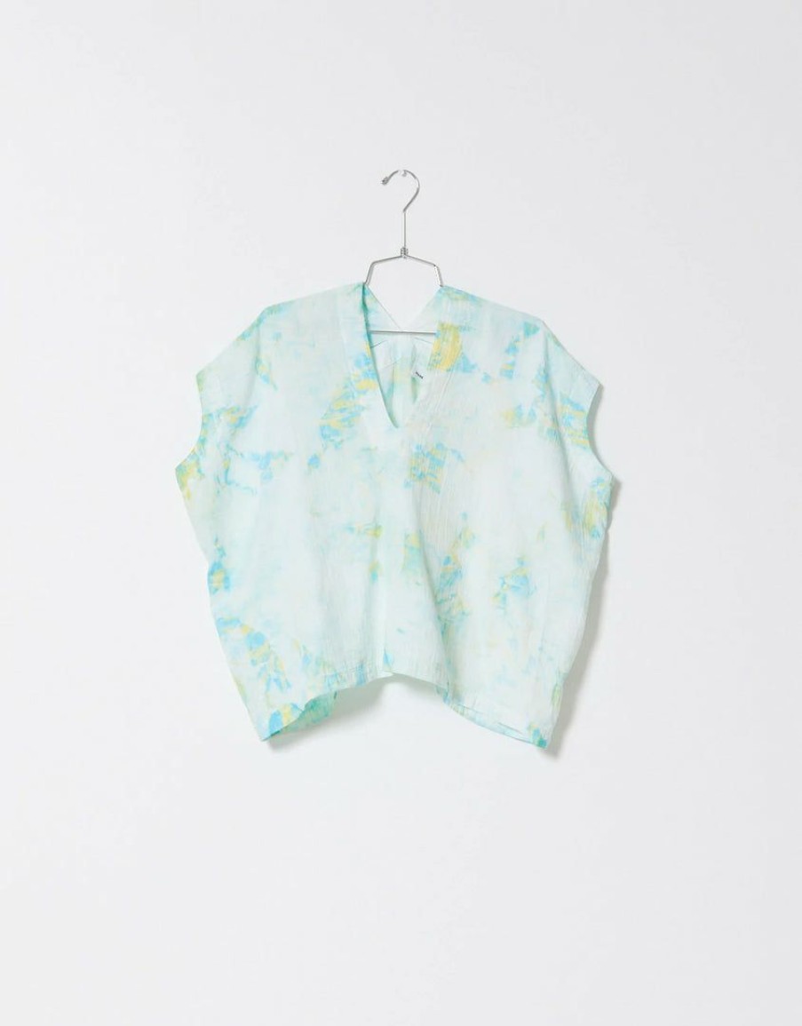 Woman * | Cheap Port Northampton Atelier Delphine Celeste Top Jade Marble Woman