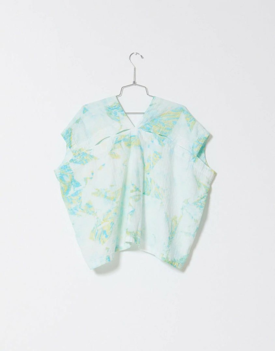 Woman * | Cheap Port Northampton Atelier Delphine Celeste Top Jade Marble Woman