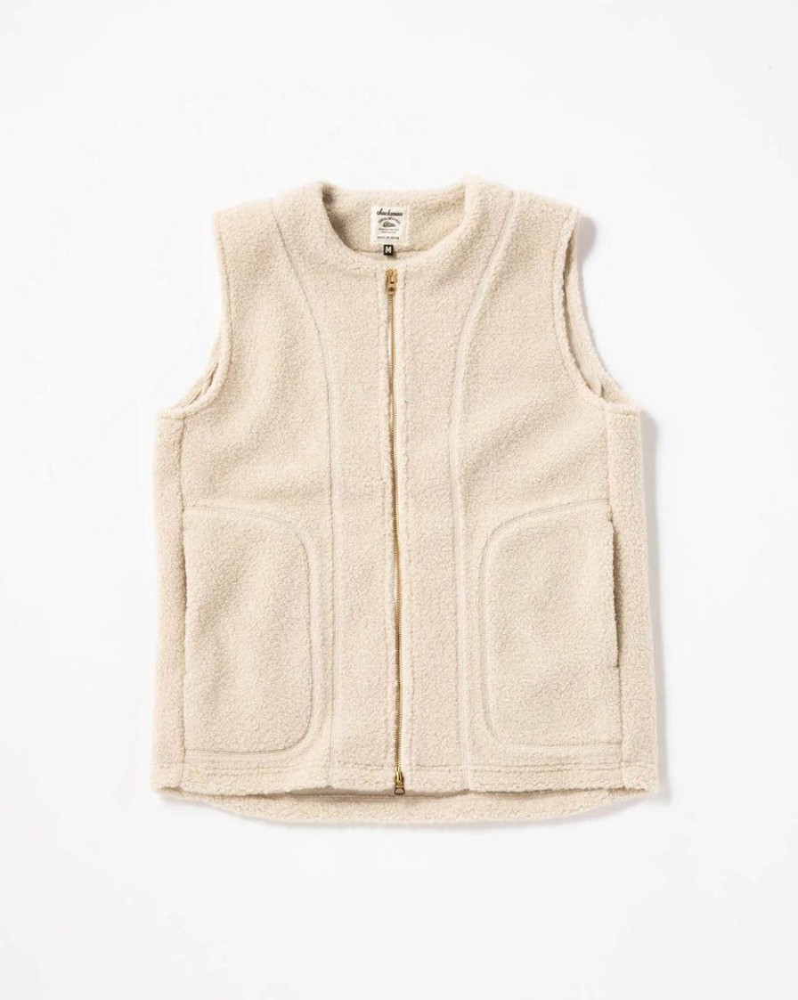 Woman * | Cheap Port Northampton Jackman Boa Zip Vest Ivory