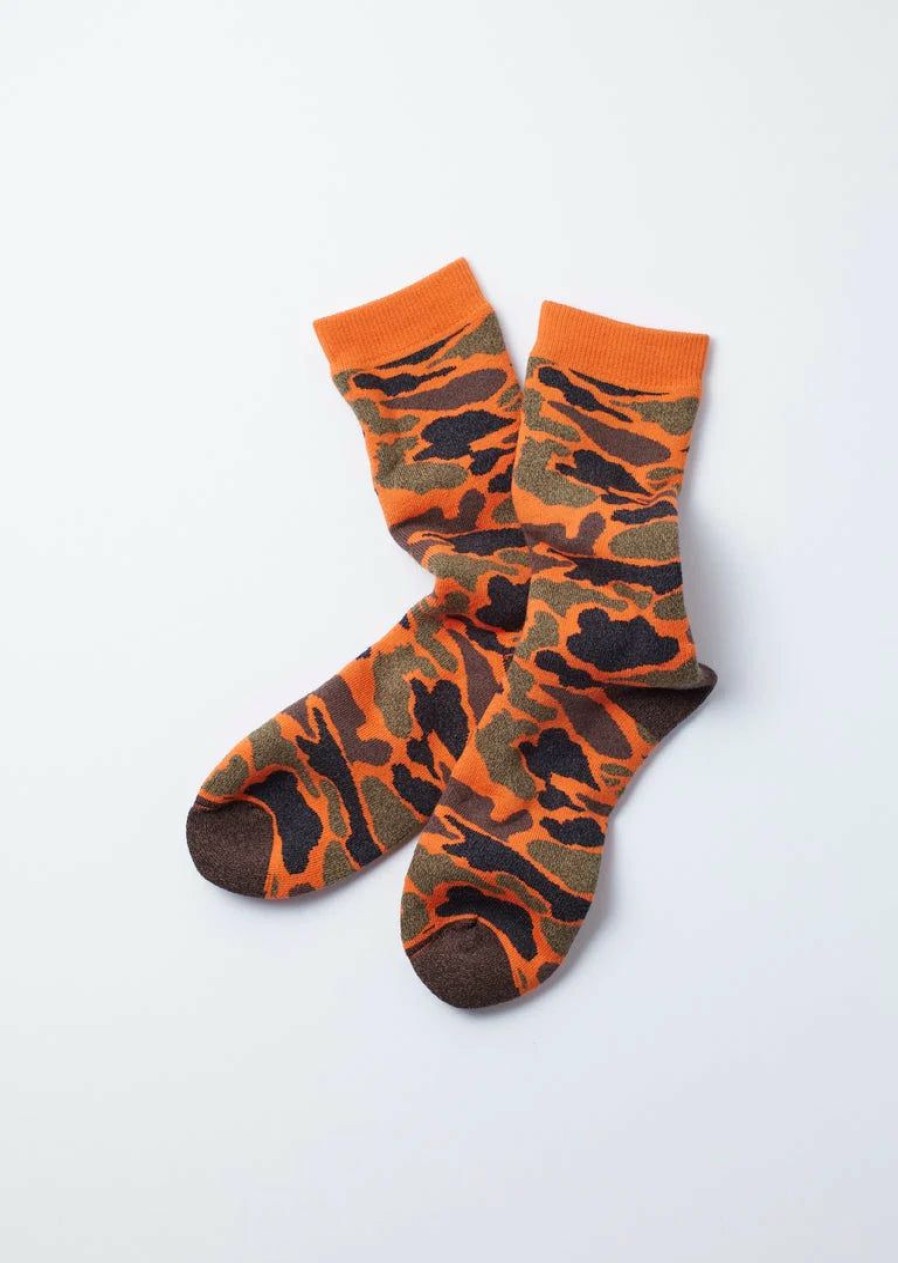 Woman * | Coupon Port Northampton Man Rototo Pile Camo Crew Socks Orange Camo