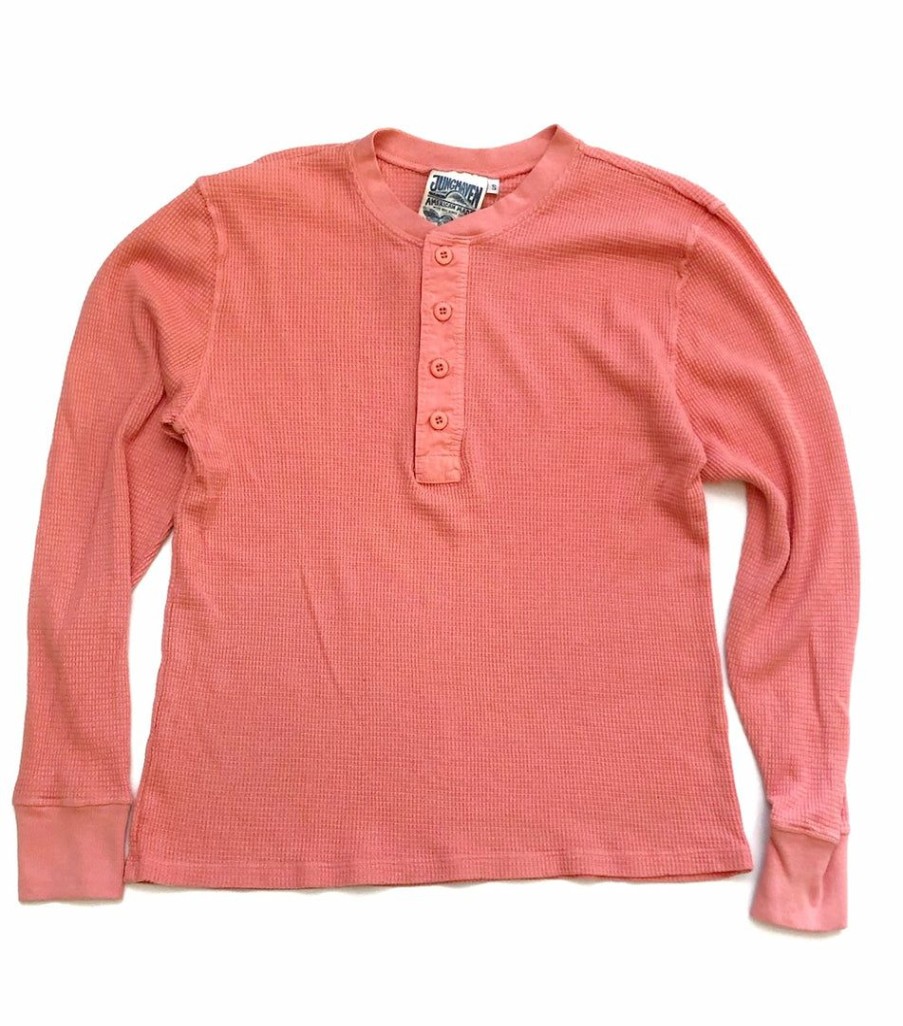 Woman * | Promo Port Northampton Jungmaven Thermal Henley Salmon