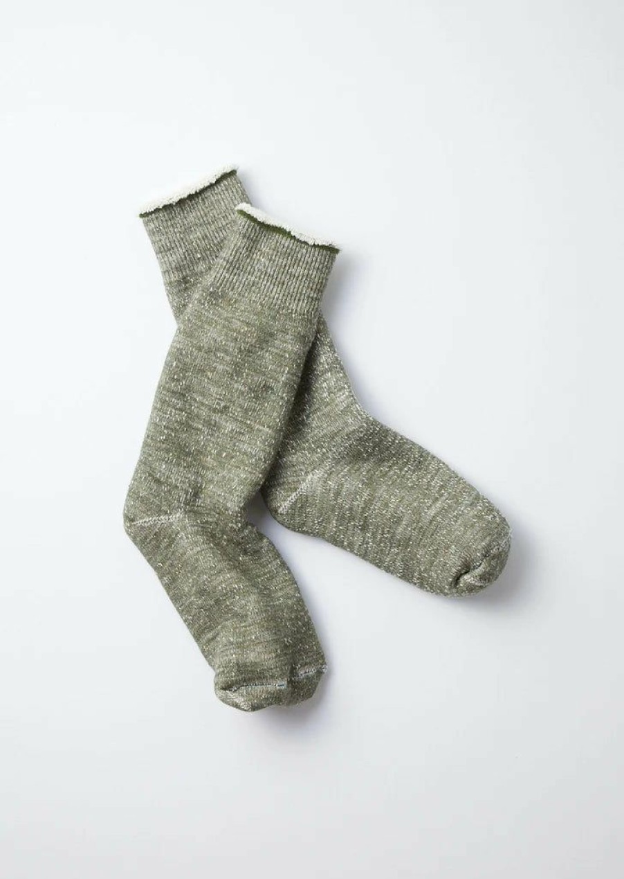 Woman * | Budget Port Northampton Rototo Double Face Crew Socks Army Green