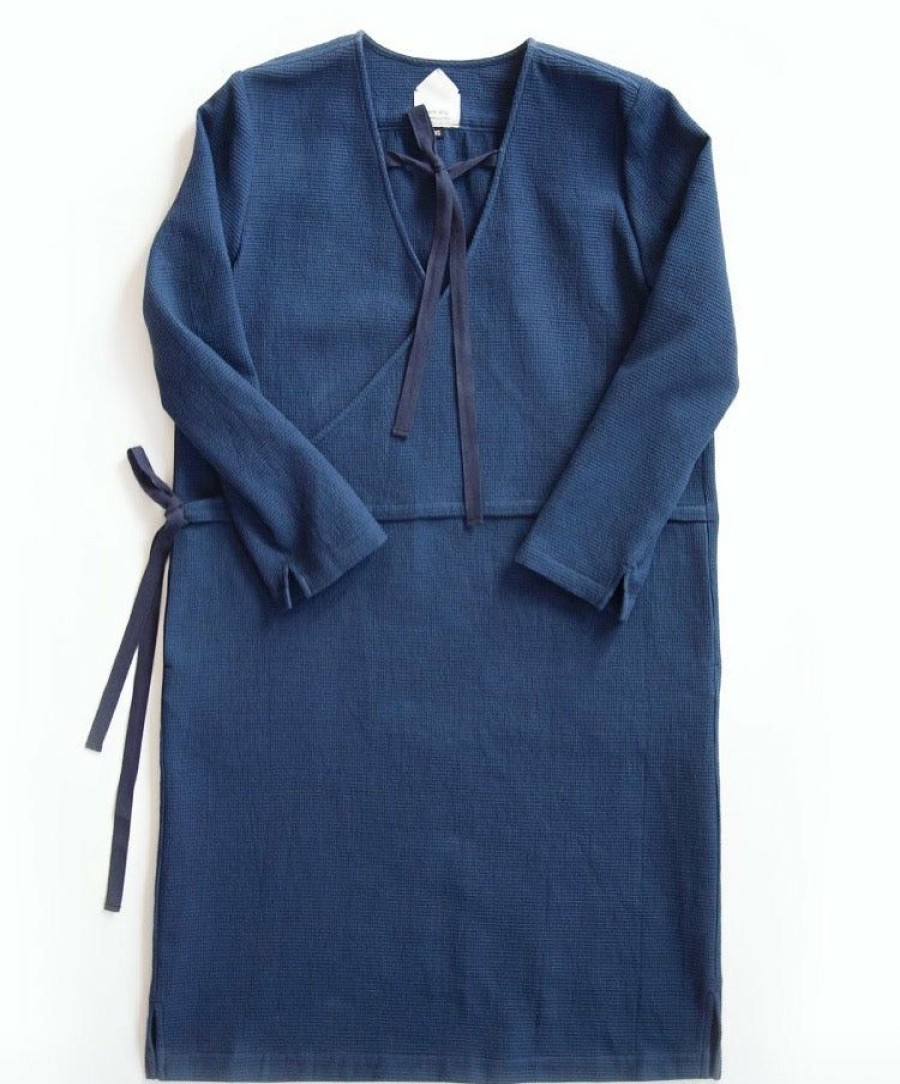 Woman * | Outlet Port Northampton Wrk Shp Cotton Waffle Dress Blue Woman