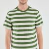 Man * | Coupon Port Northampton Armor Lux Heritage Cotton/Linen Bold Stripe Tee Ficus Green/Nature Man