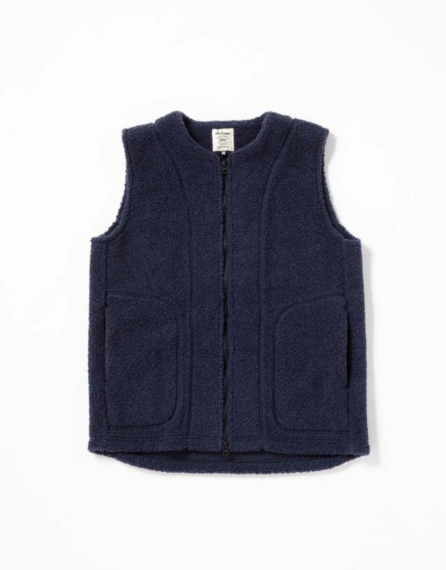 Woman * | Buy Port Northampton Jackman Boa Zip Vest Navy