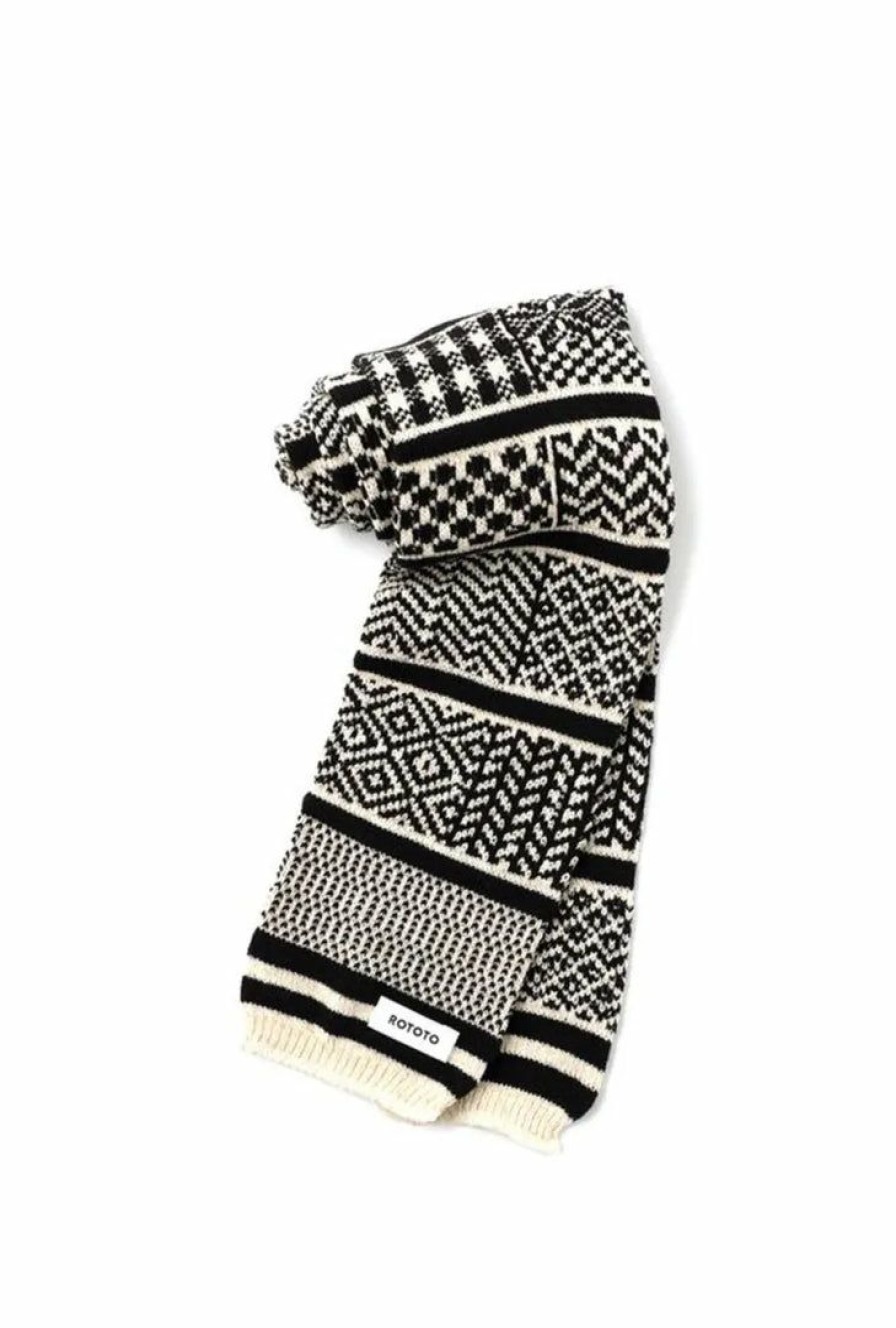 Woman * | Best Sale Port Northampton Rototo Sock Stole Ivory / Black