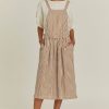 Woman * | New Port Northampton Black Crane Apron Dress Thin Stripe Woman