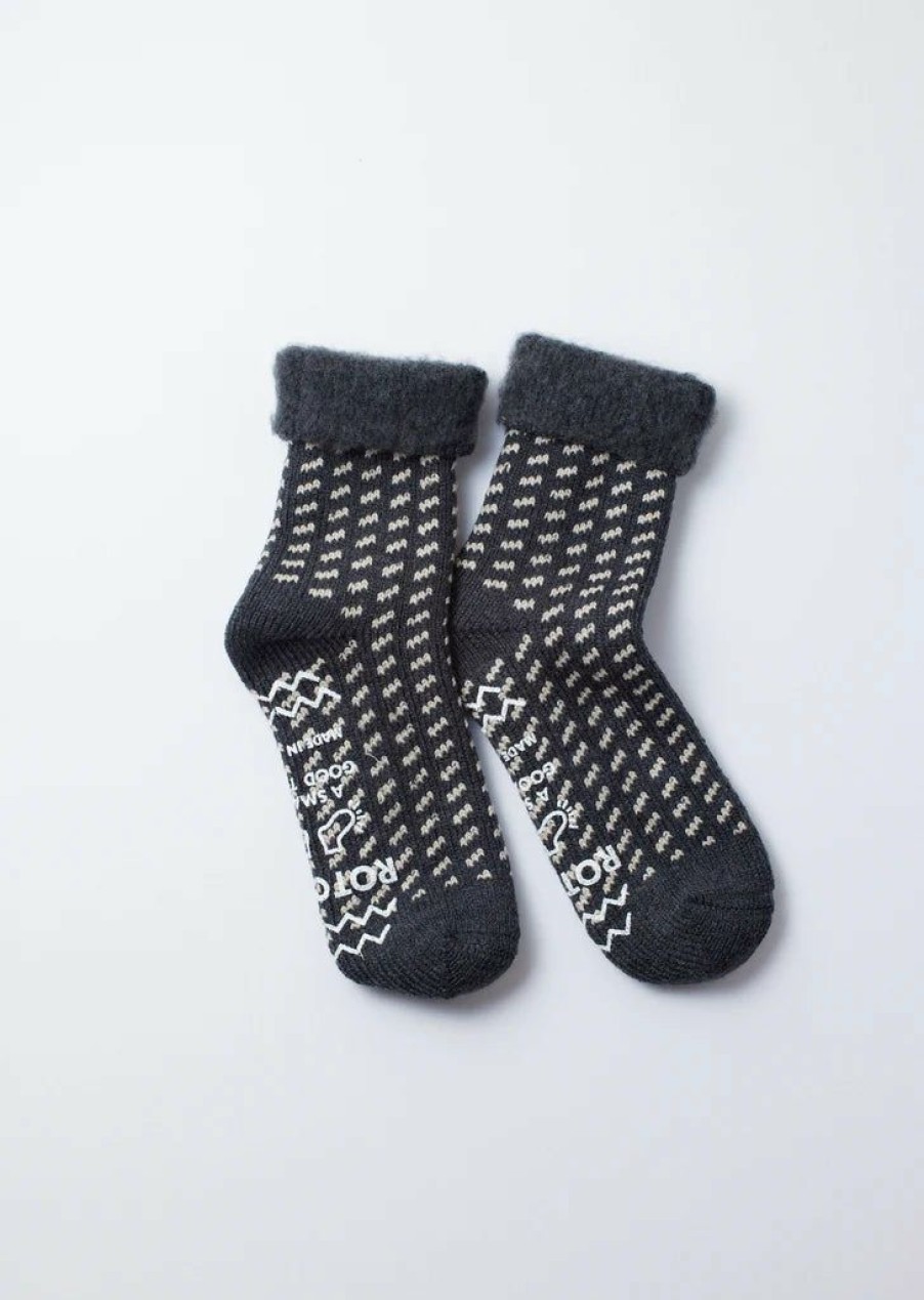 Woman * | Deals Port Northampton Man Rototo Comfy Room Socks Bird'S Eye Charcoal