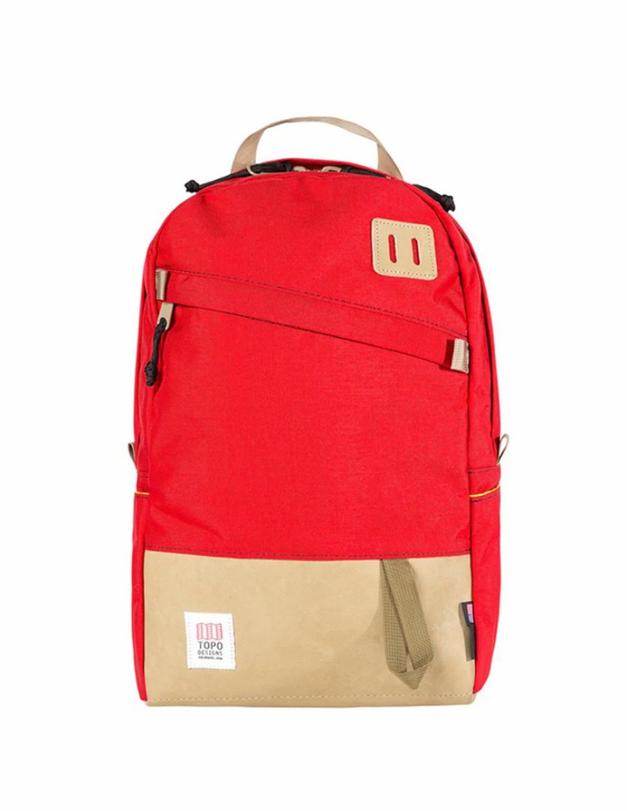 Homegoods & Accessories * | Deals Port Northampton Homegoods & Accessories Topo Designs Day Pack Red W/Tan Leather