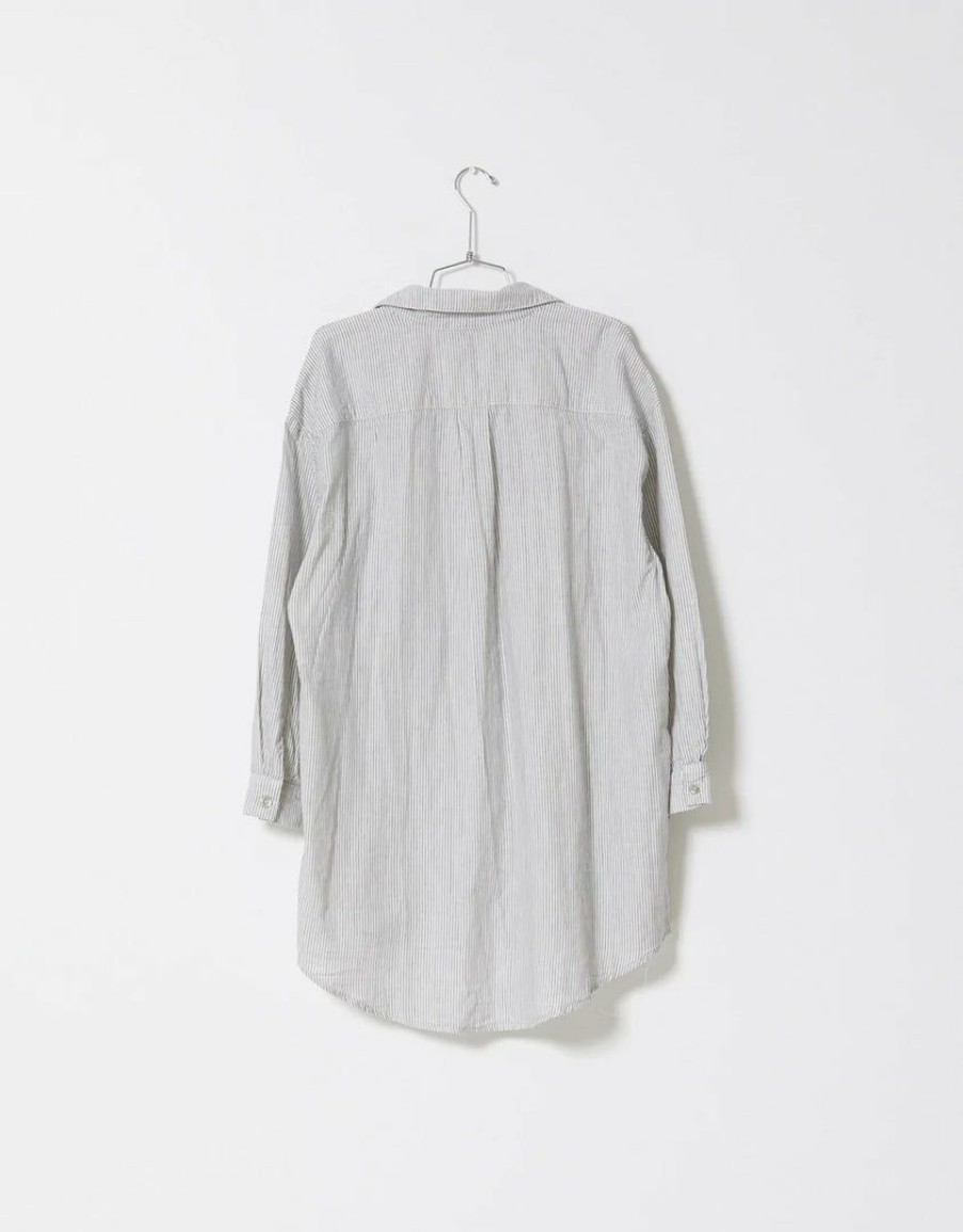 Woman * | Top 10 Port Northampton Atelier Delphine Oversize Overlay In Baby Blanket Stripe Gauze