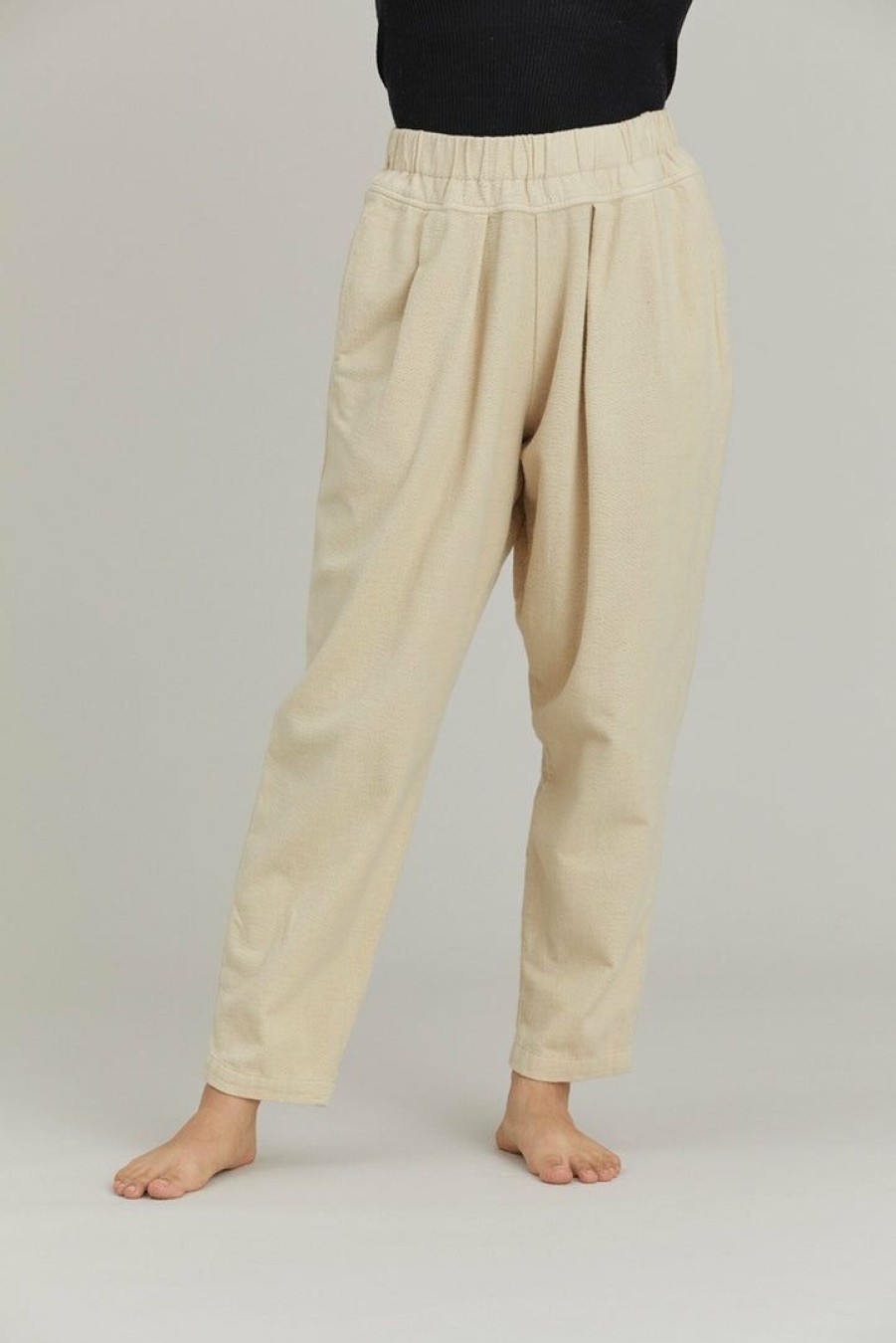 Woman * | Coupon Port Northampton Black Crane Carpenter Pants Cotton Flannel Woman