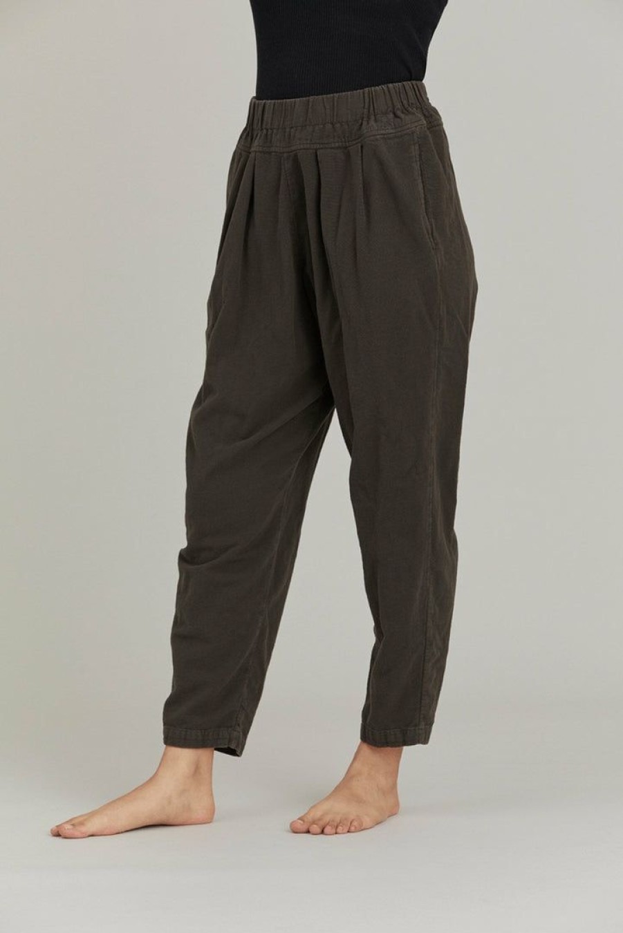 Woman * | Coupon Port Northampton Black Crane Carpenter Pants Cotton Flannel Woman