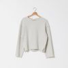 Woman * | Deals Port Northampton Atelier Delphine Base Shirt Double Layered Texture Knit Cloud