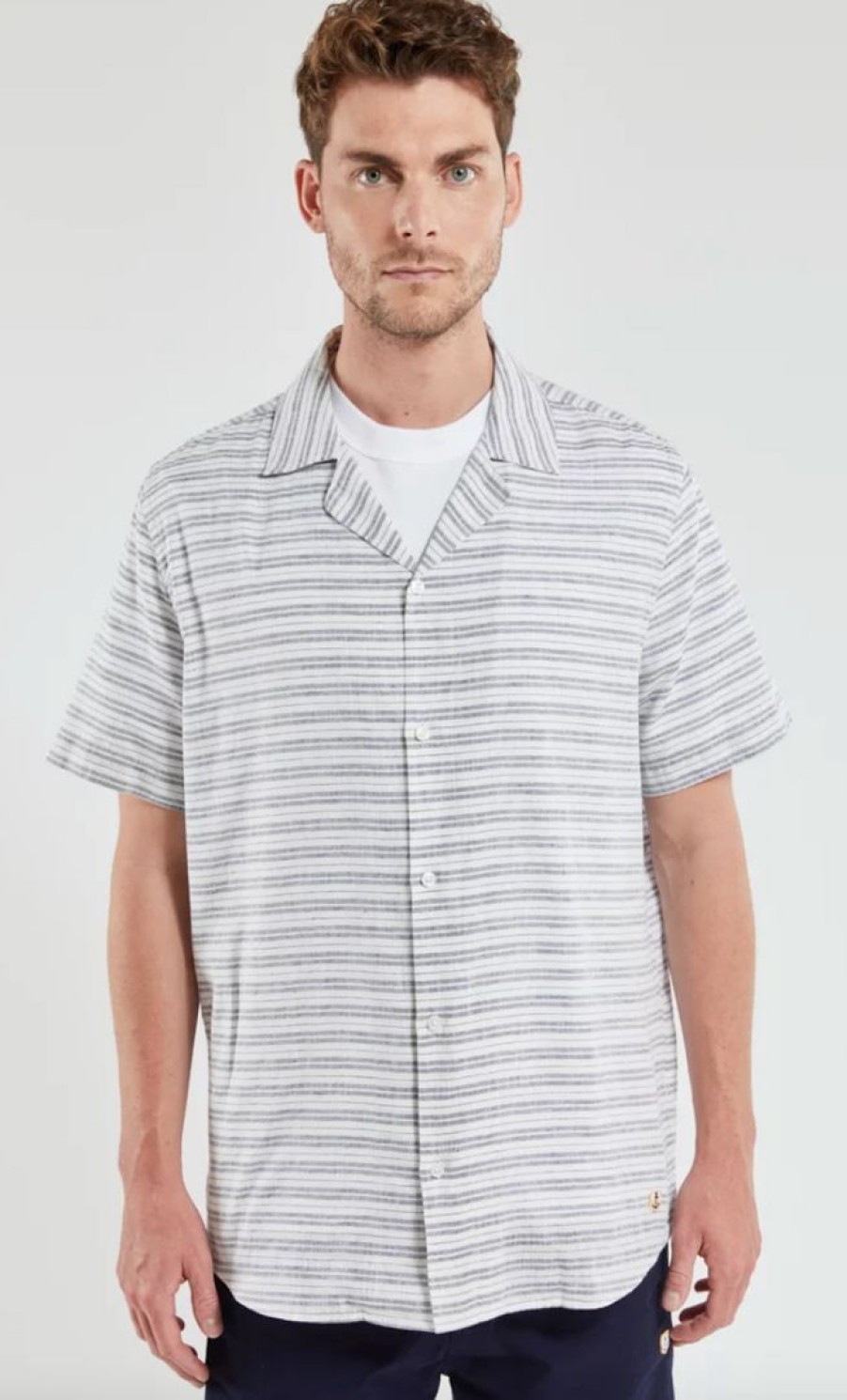 Man * | Brand New Port Northampton Armor Lux Heritage Striped Shirt Cotton/Linen