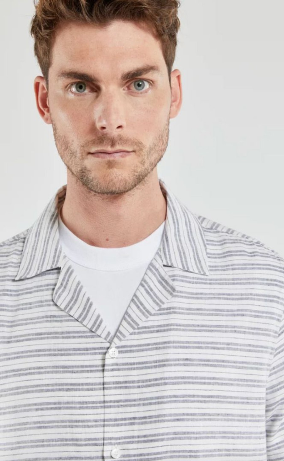 Man * | Brand New Port Northampton Armor Lux Heritage Striped Shirt Cotton/Linen