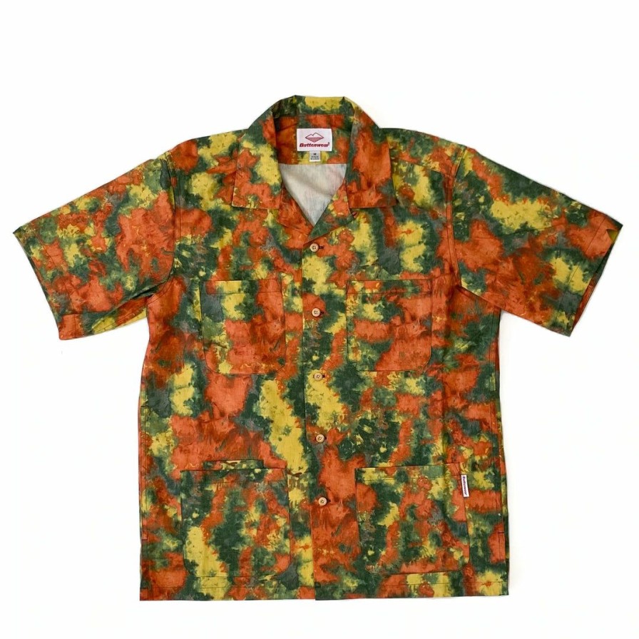 Woman * | Wholesale Port Northampton Battenwear 5-Pocket Island Shirt Orange Camo Floral