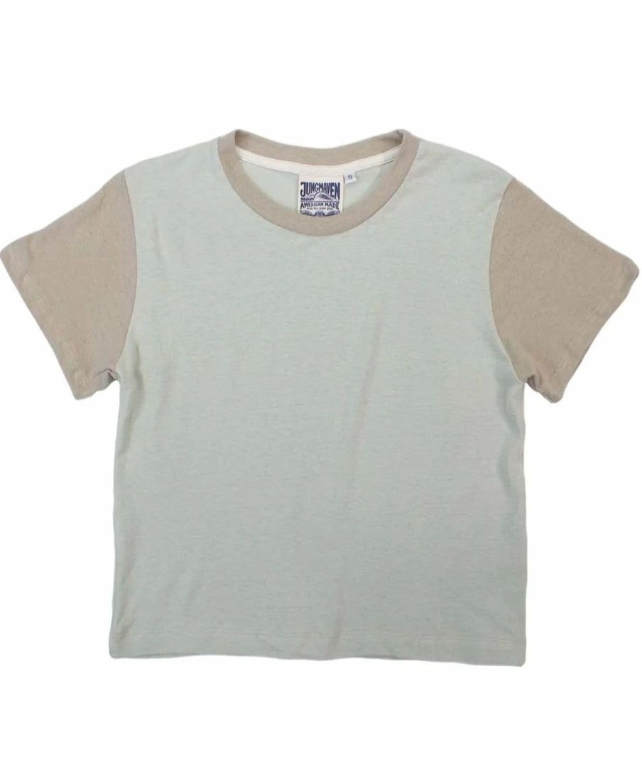 Woman * | Cheapest Port Northampton Jungmaven Women'S Cropped Lorel Tee Colorblock Canvas/Spacesuit White Woman