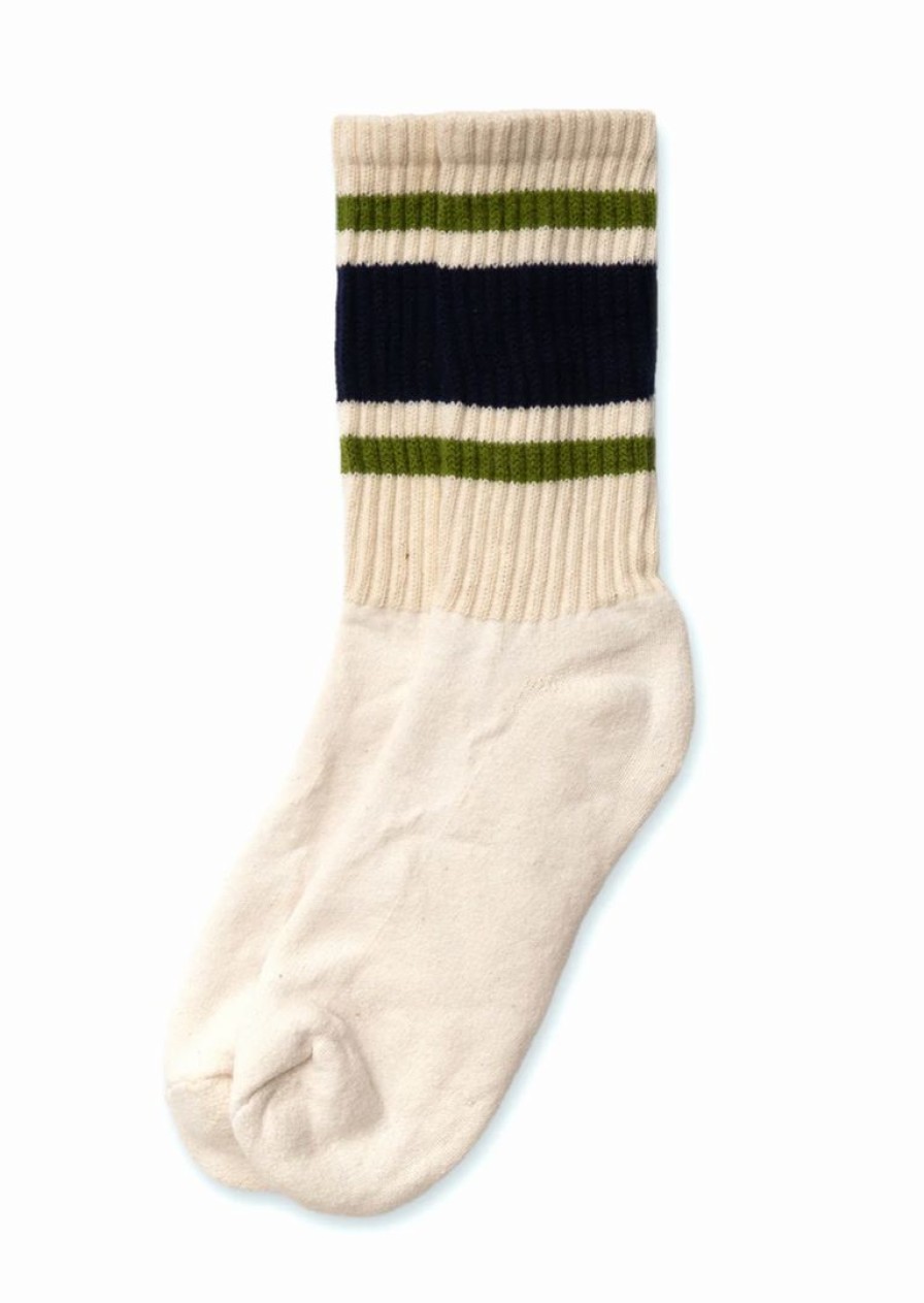 Woman * | Cheapest Port Northampton American Trench Retro Stripe Sock Navy / Chive Man