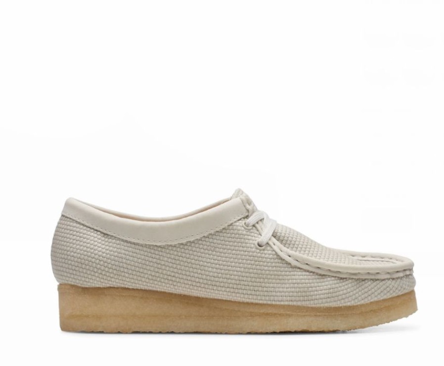 Woman * | Deals Port Northampton Woman Women'S Clarks Wallabee Off White Textile