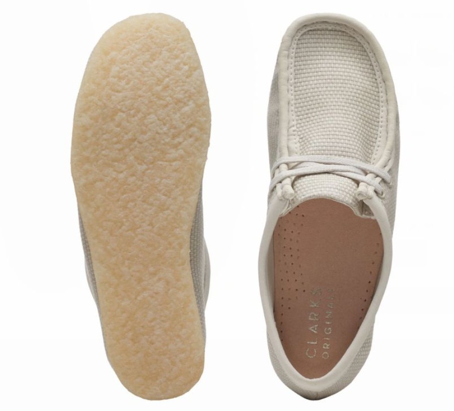 Woman * | Deals Port Northampton Woman Women'S Clarks Wallabee Off White Textile