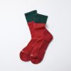 Woman * | Best Deal Port Northampton Rototo Organic Cotton Double Layer Crew Socks Red / Green