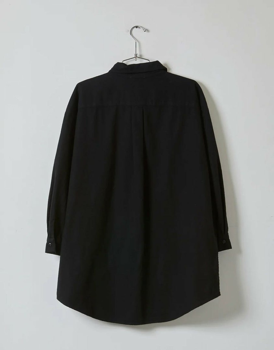 Woman * | Coupon Port Northampton Atelier Delphine Oversized Overlay In Japanese Cotton Flannel Black