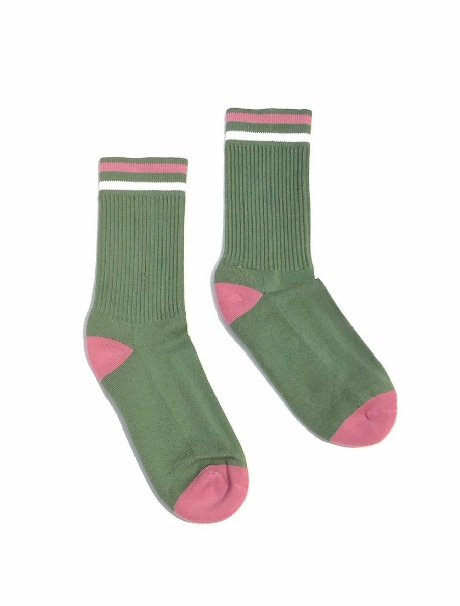 Woman * | Flash Sale Port Northampton Man American Trench Kennedy Sock Light Green / Pink