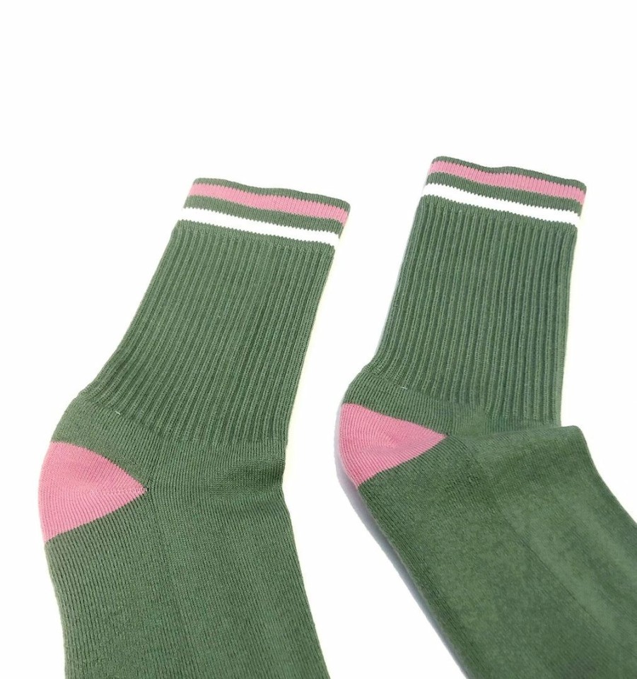 Woman * | Flash Sale Port Northampton Man American Trench Kennedy Sock Light Green / Pink