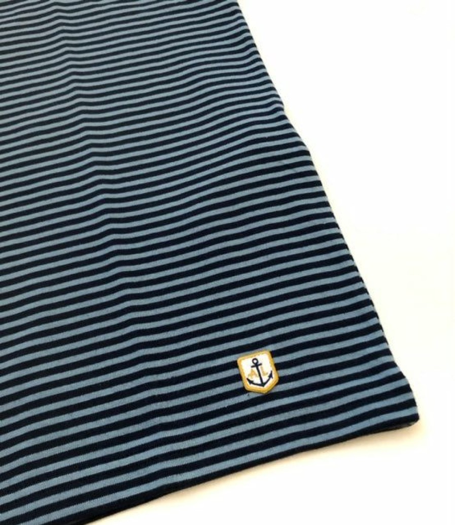 Man * | Promo Port Northampton Armor Lux Striped Heritage Tee Aviso Dk Blue/Stone Blue Man