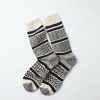 Woman * | Cheap Port Northampton Rototo Multi Jacquard Crew Socks Ivory / Black Man