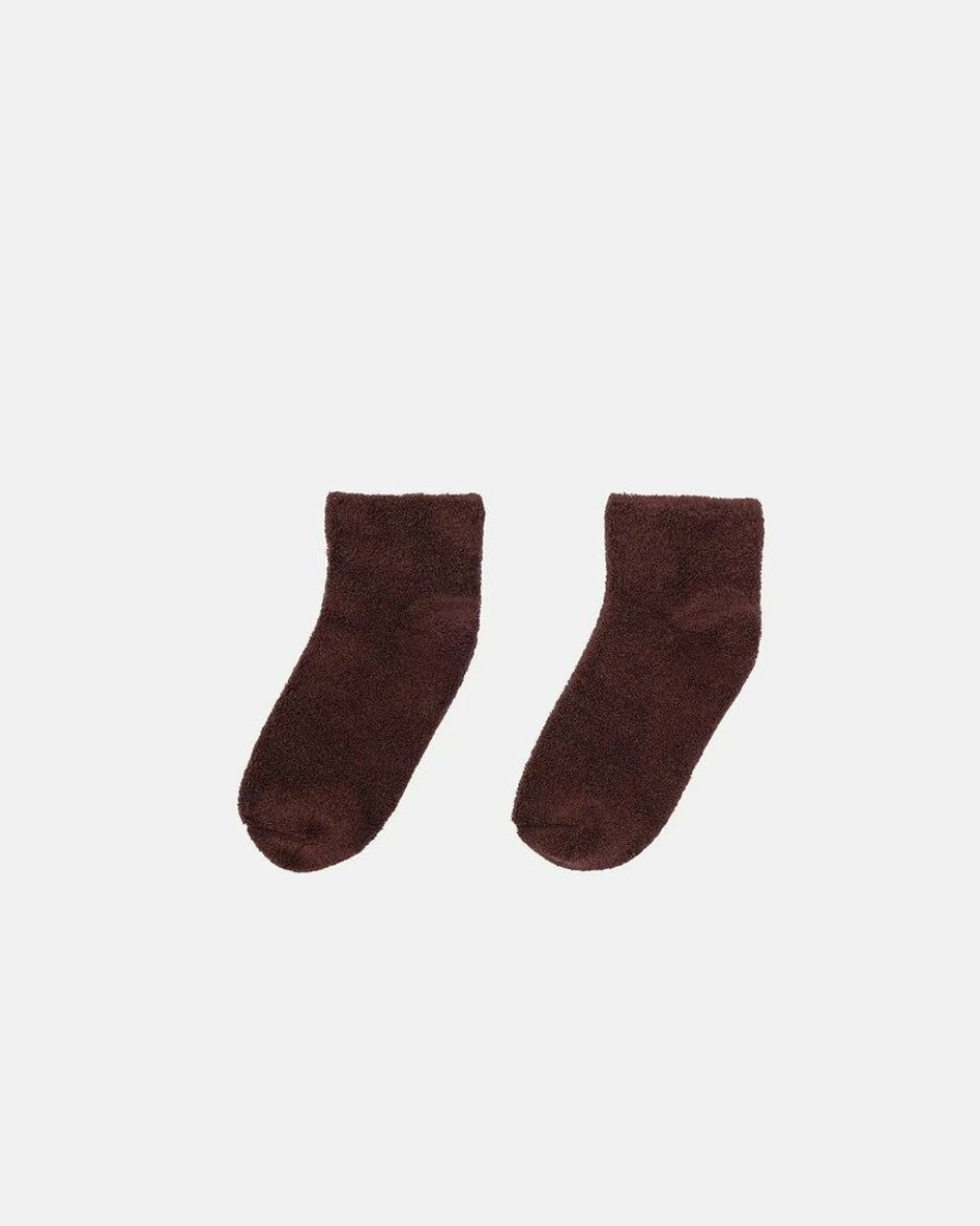 Woman * | Outlet Port Northampton Woman Baserange Buckle Ankle Socks Chess Brown