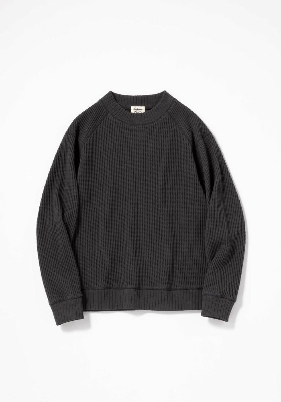 Man * | Wholesale Port Northampton Jackman Waffle Midneck Ink Black