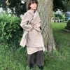 Woman * | Deals Port Northampton Atelier Delphine Haori Coat Long Herringbone Wool Woman