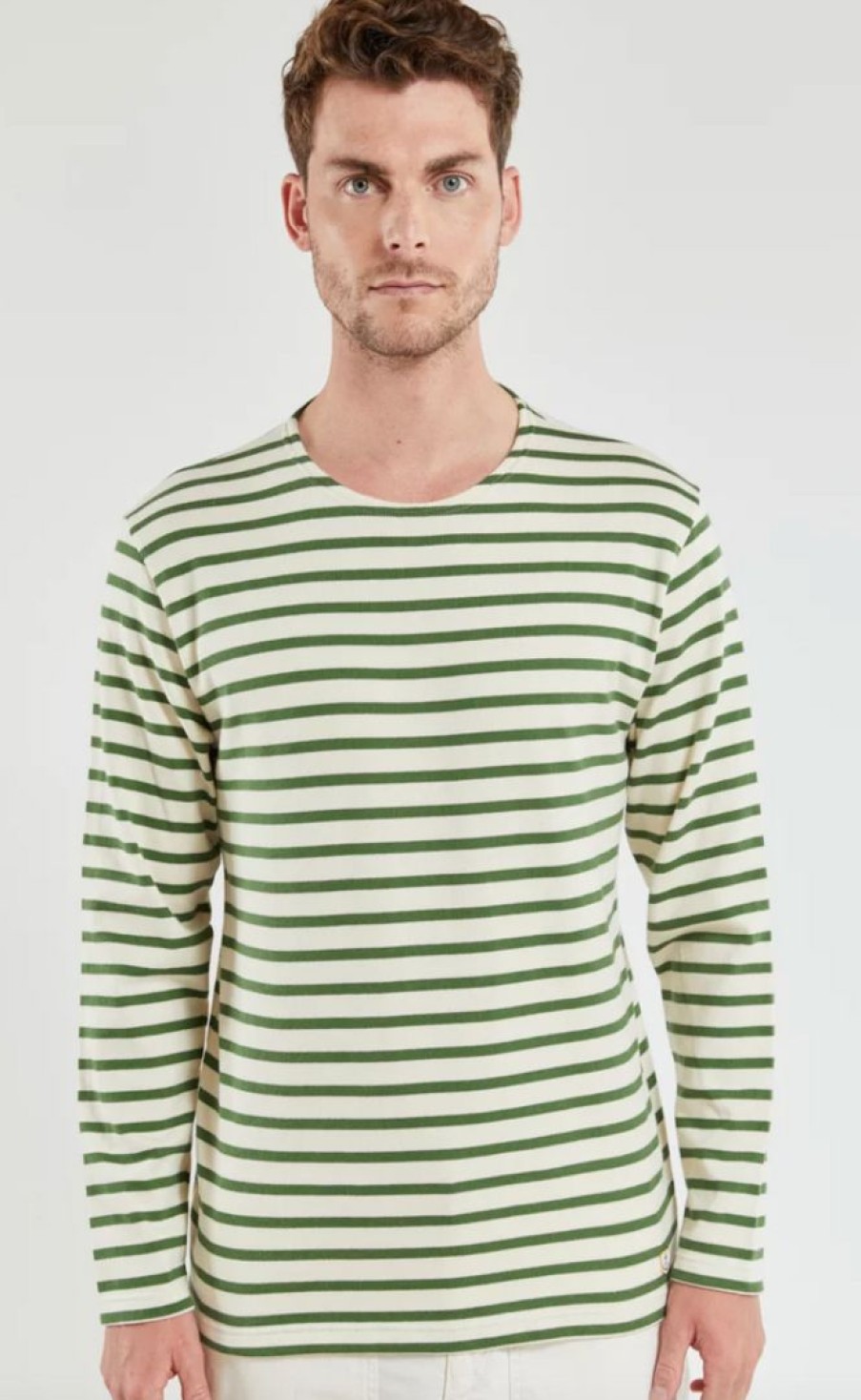 Woman * | Best Sale Port Northampton Men'S/Unisex Armor Lux Breton Stripe Shirt Ficus/Nature