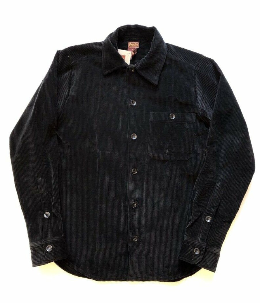 Man * | Outlet Port Northampton Dickies 1922 Usa Made Corduroy Shirt Black