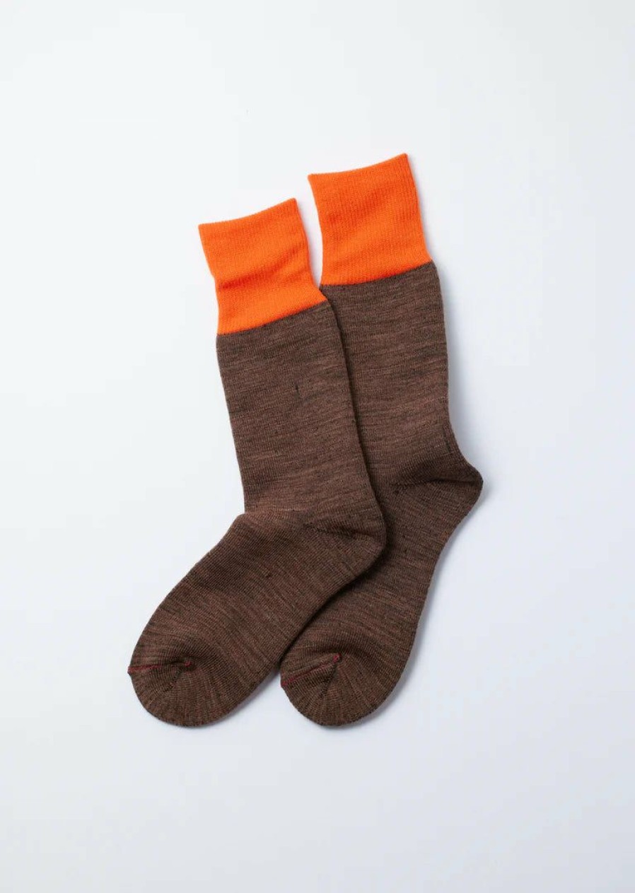 Woman * | Best Deal Port Northampton Rototo Hybrid Boot Crew Sock Orange / Brown Man