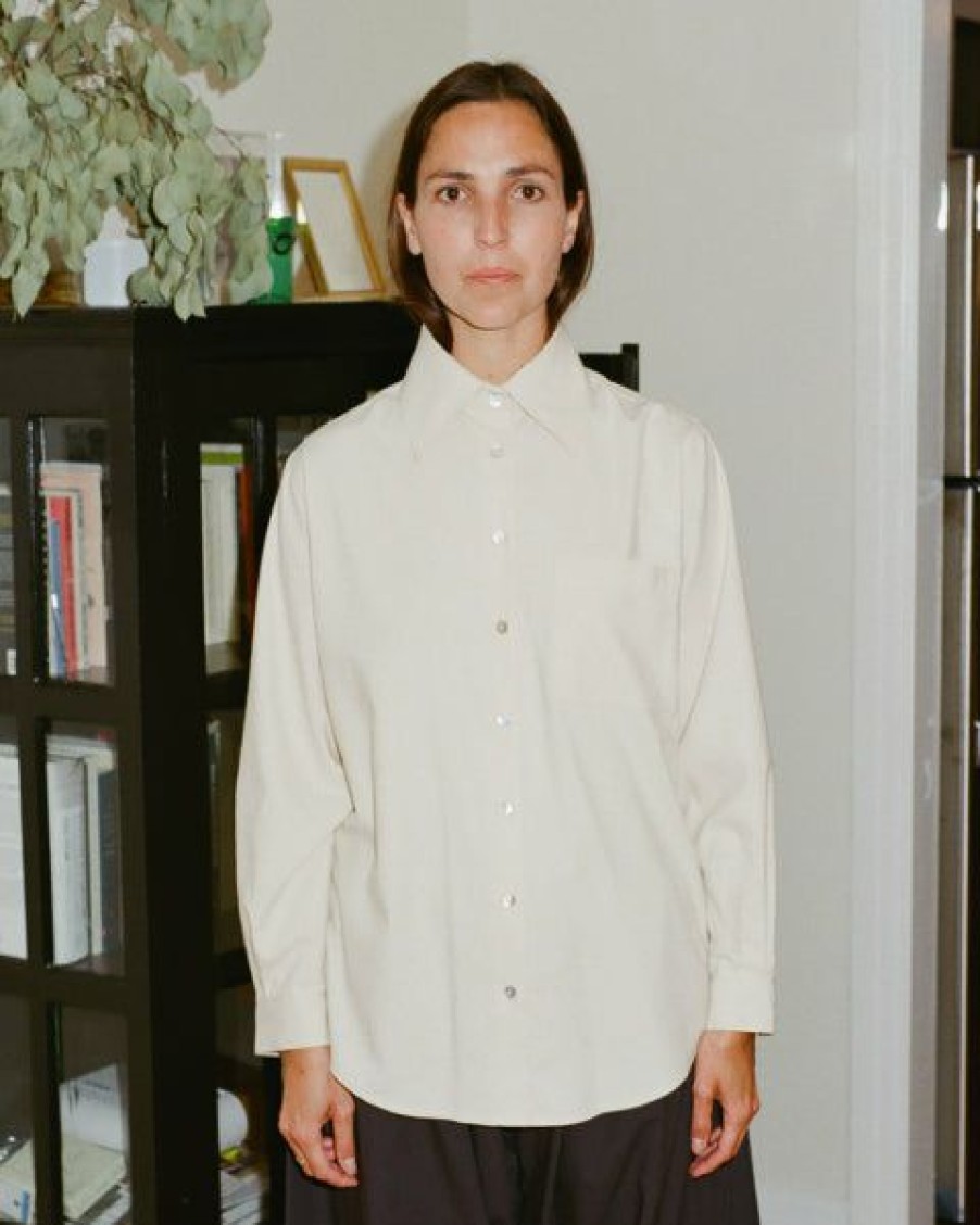 Woman * | Cheapest Port Northampton Baserange Basic Shirt Ecru Raw Silk