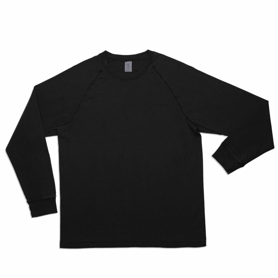 Man * | Buy Port Northampton Man Velva Sheen Pigment Dyed Long Sleeve Freedom Tee Black