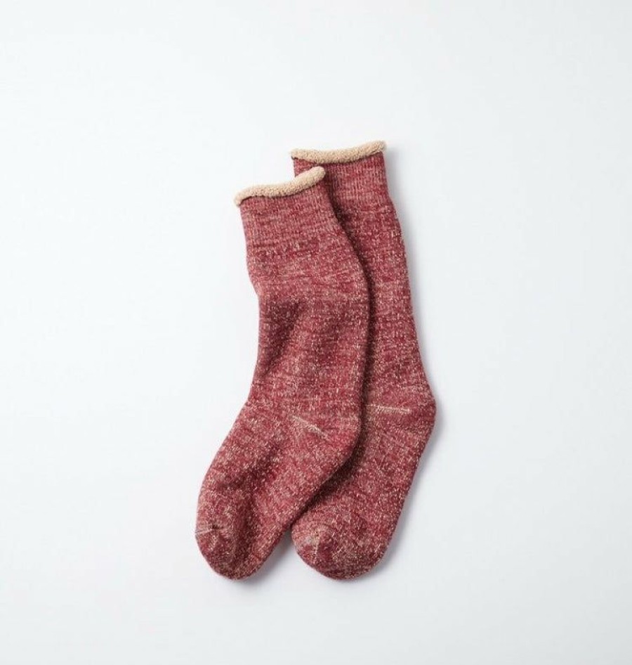 Woman * | Best Sale Port Northampton Rototo Double Face Crew Socks Dark Red / Brown