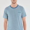 Man * | Budget Port Northampton Armor Lux Heritage Men'S/Unisex Cotton Linen Tee Nature/Lagoon Blue