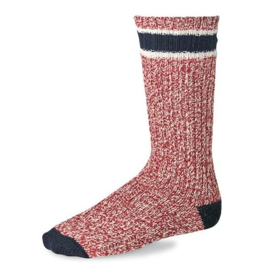 Woman * | Deals Port Northampton Wing Ragg Wool Stripe Sock Man Red