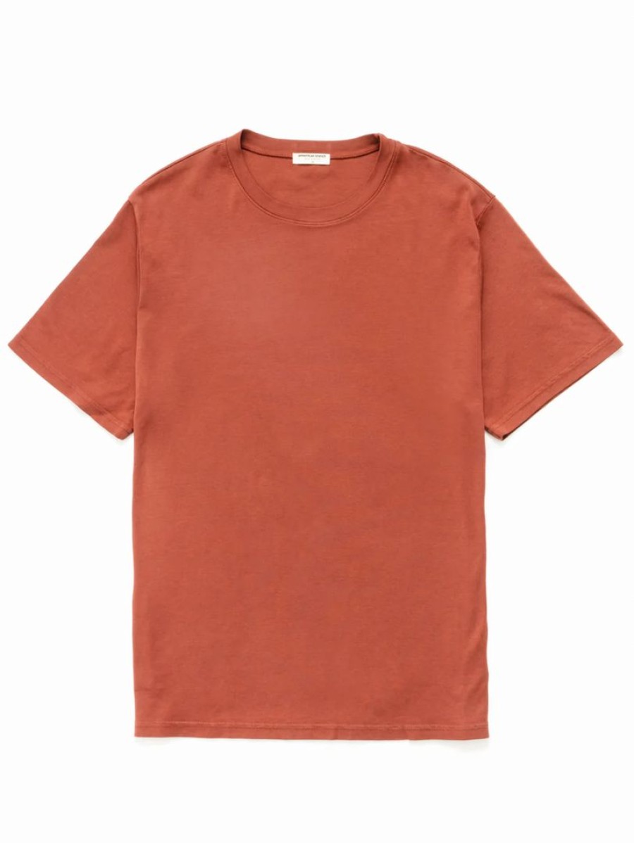 Man * | Hot Sale Port Northampton Man Interlock Supima Cotton Tee Sienna Red