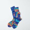 Woman * | Wholesale Port Northampton Man Rototo Tie Dye Formal Crew Sock Blue/Orange/Turqoise