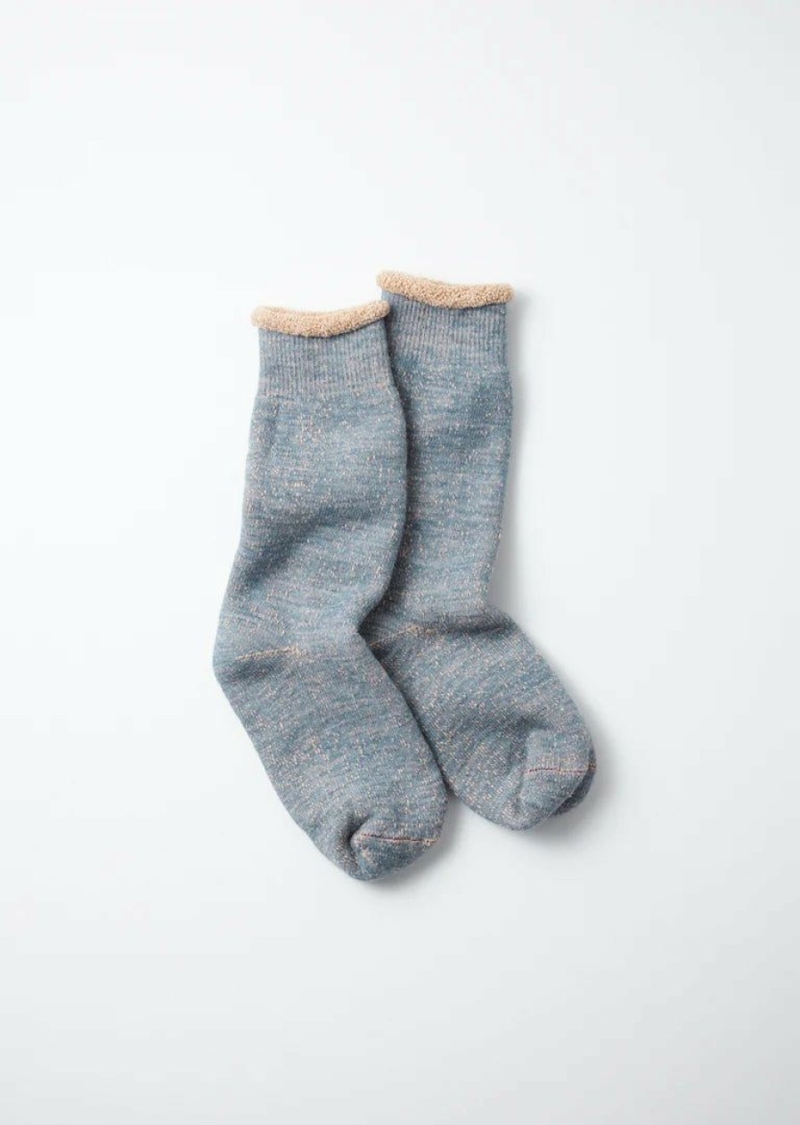 Woman * | Best Deal Port Northampton Rototo Double Face Crew Socks Blue/Brown Man