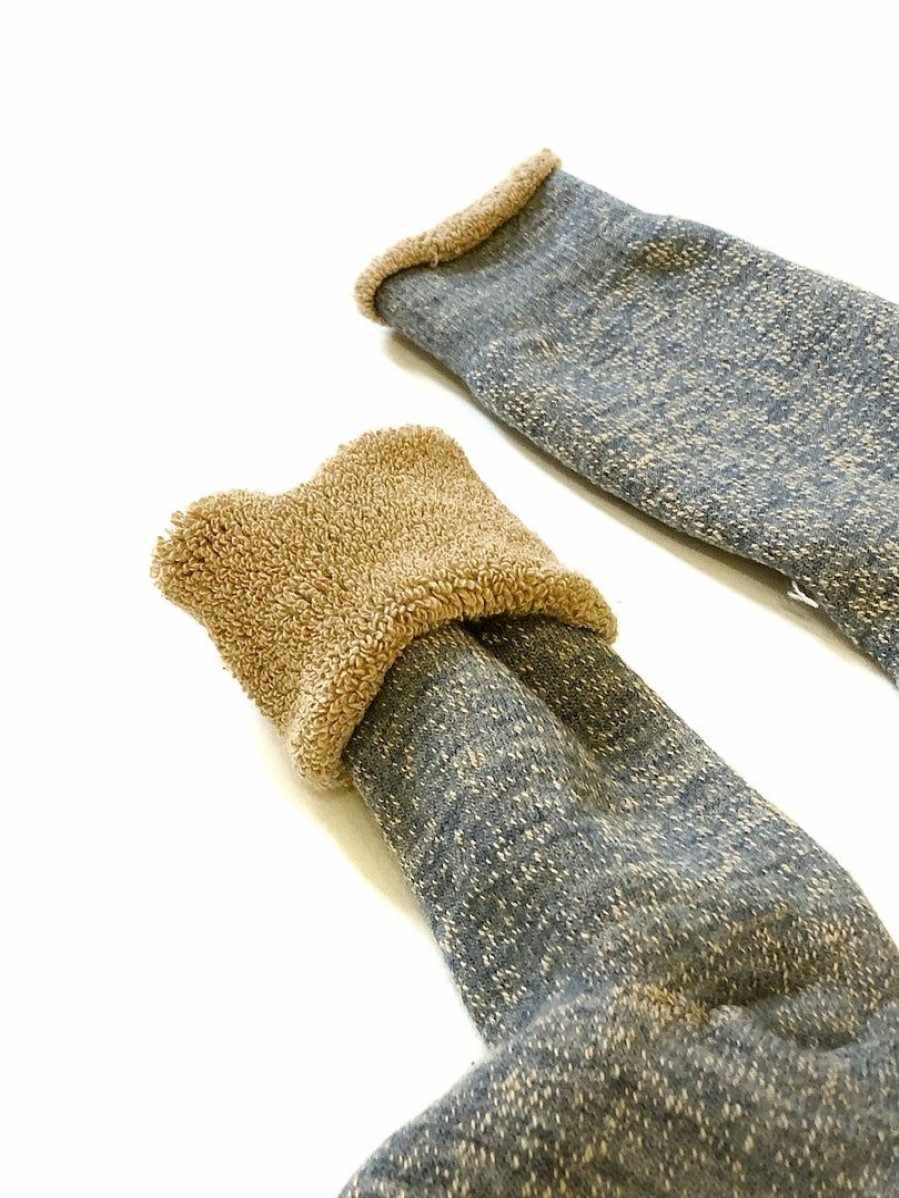 Woman * | Best Deal Port Northampton Rototo Double Face Crew Socks Blue/Brown Man